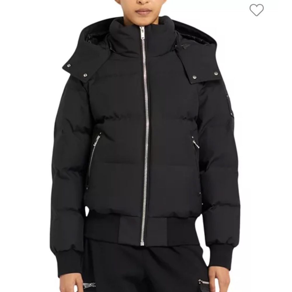 Moose Knuckles Black Puffer Jacket with Removable Hood